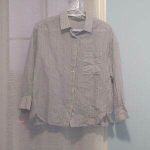 Blue and Pink Striped Button Up